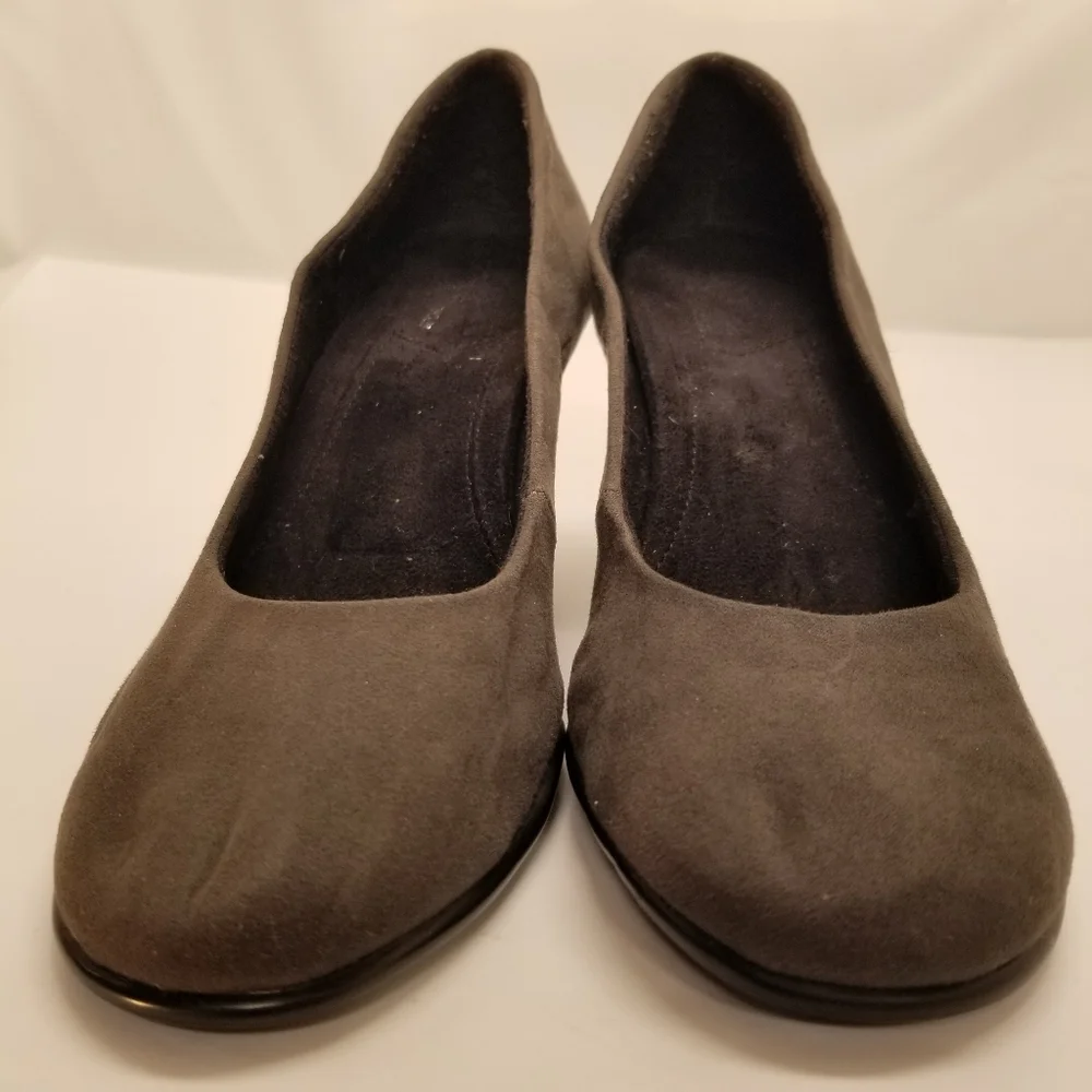A2 Aerosoles Plumberry Womans Sz 8 Gray Fabric Wedge Loafer Slip On Animal Print